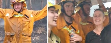 В Австралии пошёл дождь. Пожарные не сдерживают радости (ВИДЕО)