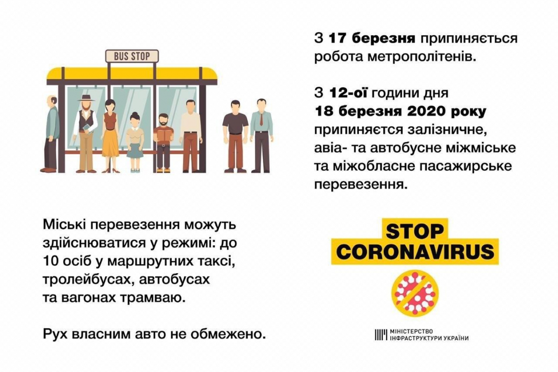 В  Украине вводят запрет на пассажирские перевозки 
