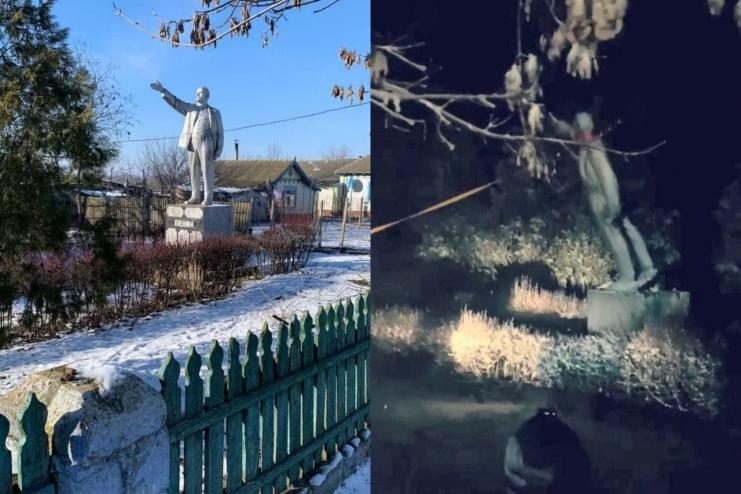 В Килийском районе неизвестные ночью снесли последний в области памятник Ленину