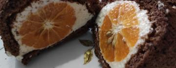 Смачний день. Шоколадний рулет з мандаринами