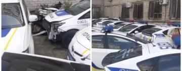 В Украине нашли свалку разбитых полицейских машин