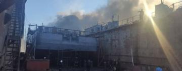 В акваторії Ізмаїльського судноремонтного заводу горить судно 