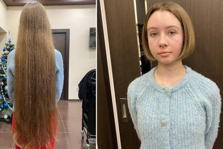 Школярка Віка з Кропивницького відрізала косу, щоб допомогти ЗСУ