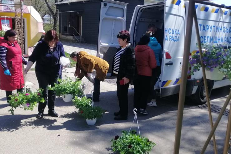 У Тарутине центральний проспект прикрасили квітами
