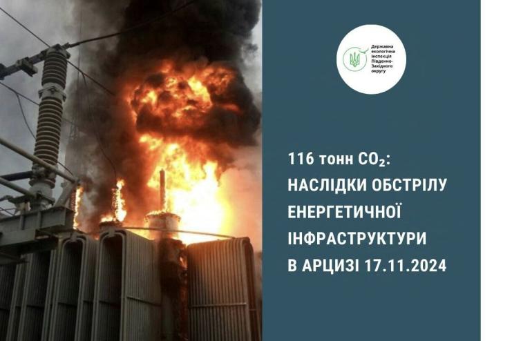  У результаті нещодавнього ракетного удару по Арцизу в атмосферу потрапило майже 116 тонн вуглецю