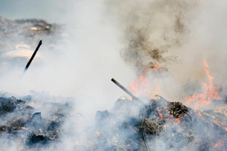 В Ізмаїльському районі горіло сміттєзвалище 